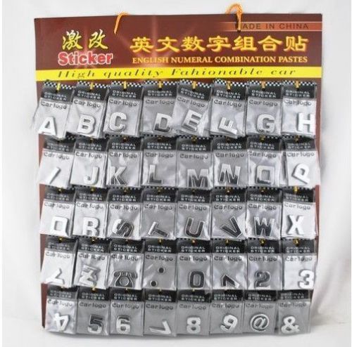 Car auto 3d emblem badge decals chrome letters stickers 200 pcs