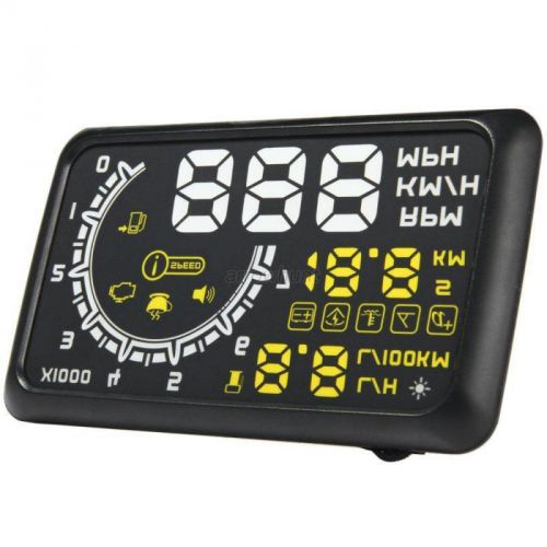 5.5'' universal w02 car obdii hud fuel overspeed warning head up display system