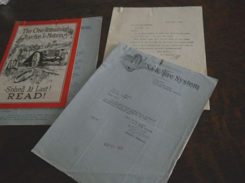 1912 chicago/.astoria or. s&amp;k tire system-5 p. letters and 3 brochures-no flats
