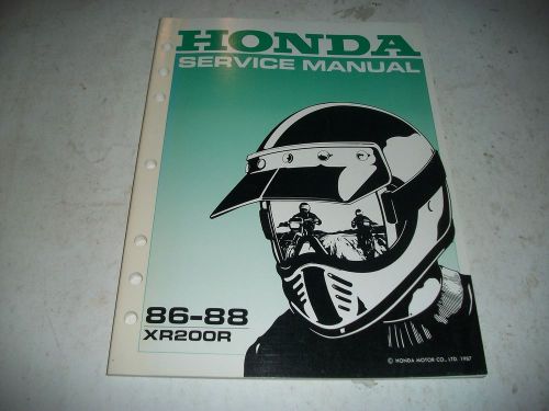 Official 1986 -1988 honda xr200r motorcycle  shop manual unused excellent