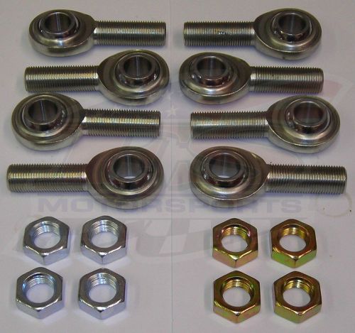 5/8" fk rod ends / heims with jam nuts- late model &amp; modified- pack of 8 total