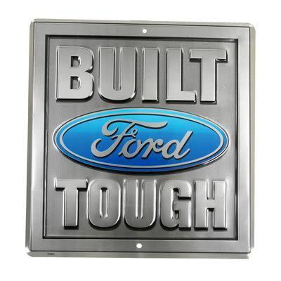 Ghh tin sign built ford tough square 11.50 w/height each