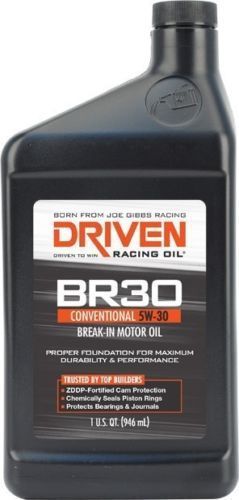 Driven racing oil joe gibbs br30 break-in 5w-30 high zinc 01806 case of 12