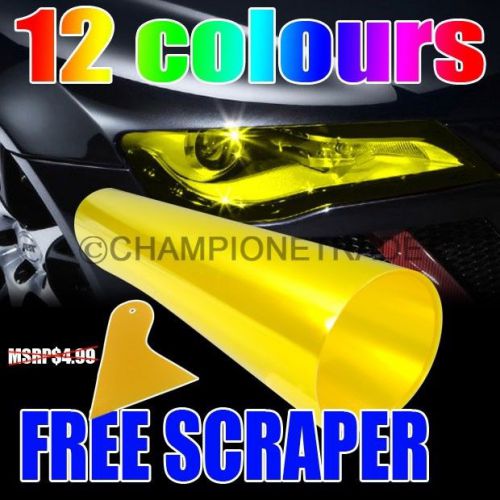 12&#034;x58&#034; golden tint vinyl film protect tint for fog tail headlight windshield ct