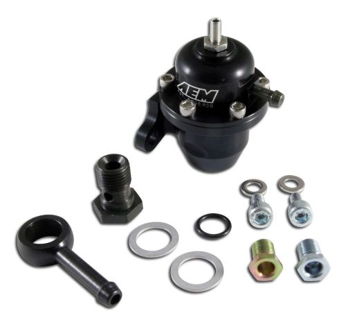 Aem adjustable fuel pressure regulator acura&amp;honda offset flange 90 deg 25-304bk