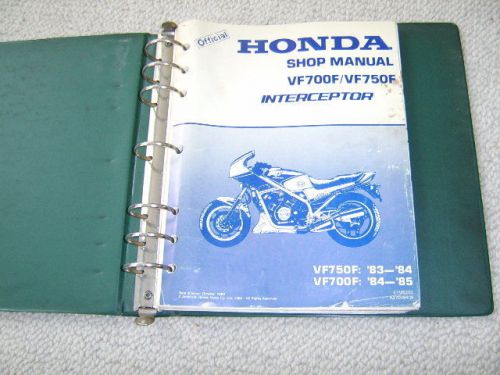 Honda vf750f '83-84 vf700f '84-'85 factory shop manual