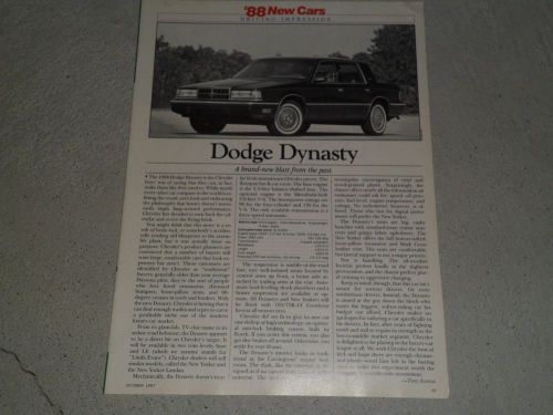 1988 dodge dynasty kenwood krc-858 radio ad article / ad