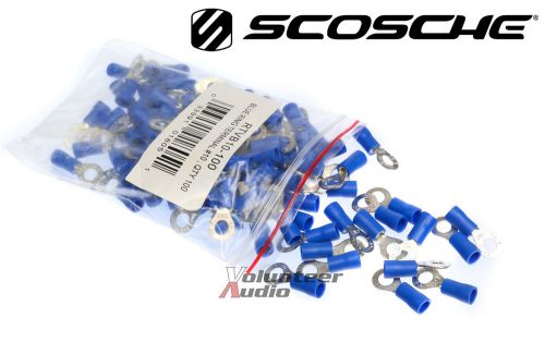 Scosche vinyl ring terminal blue #10 16-14 gauge 100 pieces/bag