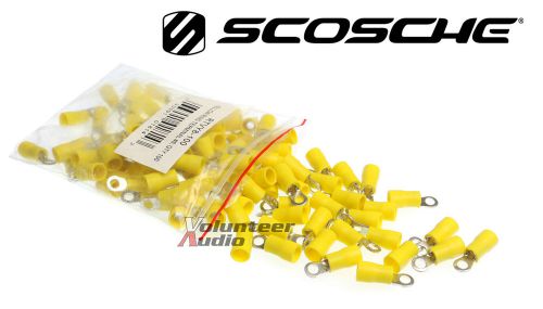 Scosche vinyl ring terminal yellow #8 12-10 gauge 100 pieces/bag