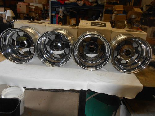 15&#034; x 10 &#034; vintage spectrum &#034;pro hammer&#034; chrome  wheel / rim   set of four