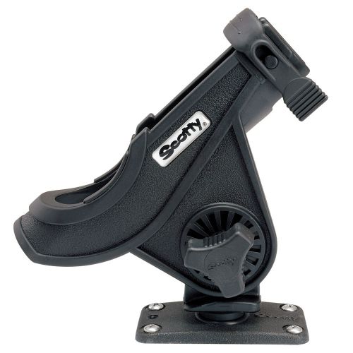 Scotty 281 bait caster/spinning rod holder w/244 flush deck mount - black -281-b