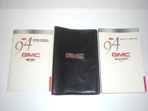 1994 gmc sierra pickup factory owners manual complete set + case