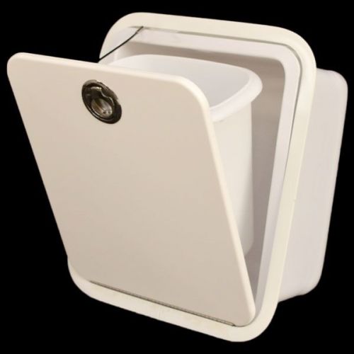 Godfrey marine 220 / 240 white 238079  plastic boat trash waste bin w lift latch