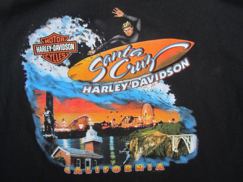 Harley davidson motorcycle tee t-shirt shirt jersey l/s santa cruz 2003 xl black