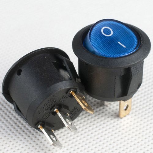 10pcs,12v blue lighted illuminated rocker switch