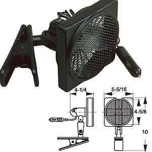 Boat marine rv fan 5-1/2&#034; 12 volt clamp-on 6 ft cord high - low speed