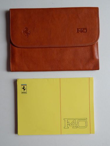 Original ferrari f40 pouch wallet &amp; owner's manual handbook f50 250 275 330