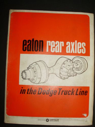 Eaton rear axle &amp; differential manual for dodge chrysler truck mopar service
