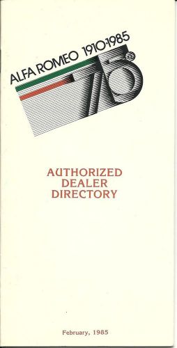 1985 alfa romeo usa dealer directory guide