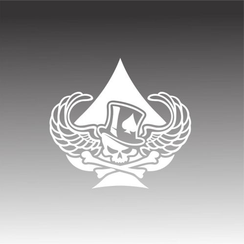 Skull and bonestop hat spade decal card player wings with spade sticker