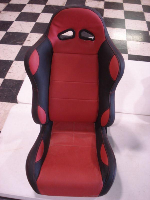 Racing seat  red black leather  car truck  jeep  boat  rat rod dune buggy ?