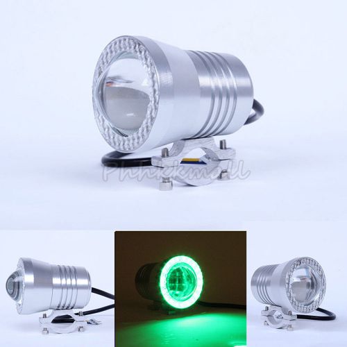 Motorcycle led 30w cree green angel eyes headlight driving light fog spot lamp