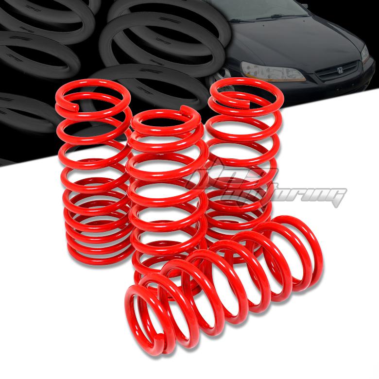 98-02 accord cg 2" drop suspension red racing lowering spring/springs 230/205lb