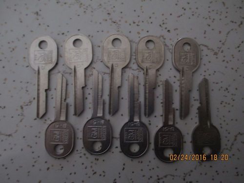 10 new gm key blanks, uncut, unused, b-51, "d" keys