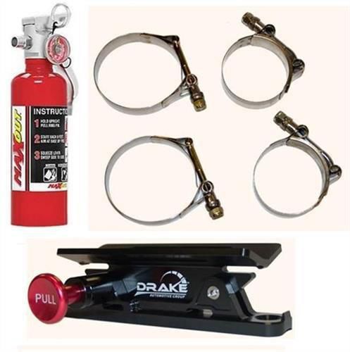 4wheel drive 1 lb. h3r maxout red fire extinguisher &amp; drake mounting pak 100rpkg