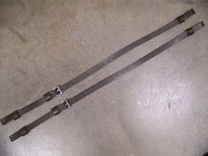 Leather luggage straps for luggage rack/carrier~2 set~dk. brown~stainless steel