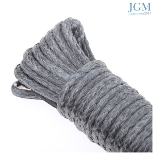 New 1/4"x 50' gray synthetic fiber winch line cable rope 6600+ lbs car atv utv