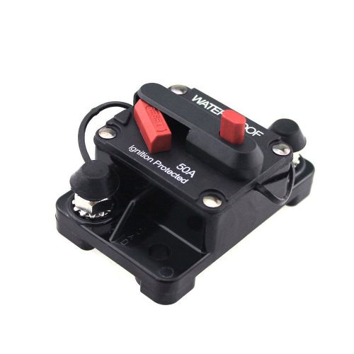 Waterproof 50 ampere pro series circuit breaker with manual reset button