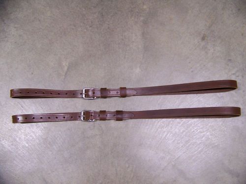 Leather luggage straps for luggage rack/carrier~~(2) set~~dark brown~~stainless
