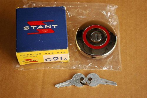 Vintage 1960s stant g91a locking anti-surge gas cap in original box w/ 2 keys