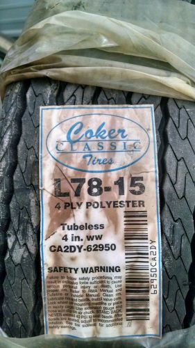 Nos l78-15 coker classic tire 4" white wall spare l78 15