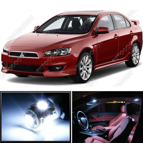 Premium xenon white led lights interior package kit for mitsubishi lancer