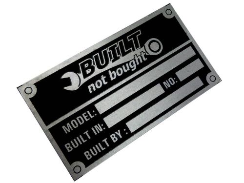 Bikes/cars – pair of aluminium built not bought custom etched plate