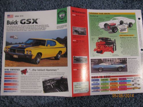 ★★ 1970 buick gsx - collector brochure specs info ★★