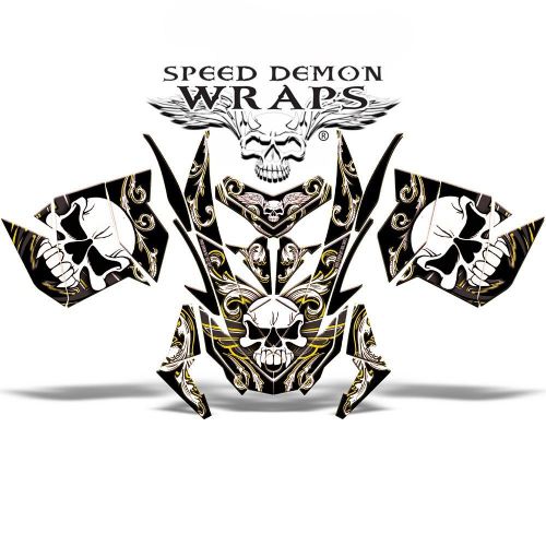 Ski-doo rev xp snowmobile sled graphics kit wrap decals 2008-14 yellow skullen