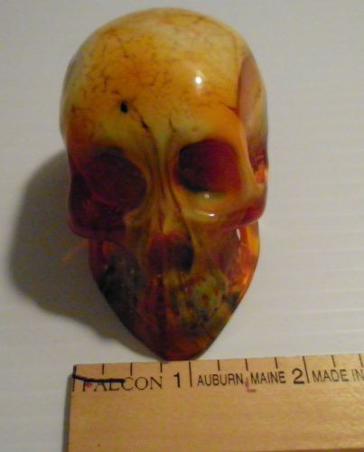 Skull gear shifter knob cane topper hood ornament car motorcycle harley indian