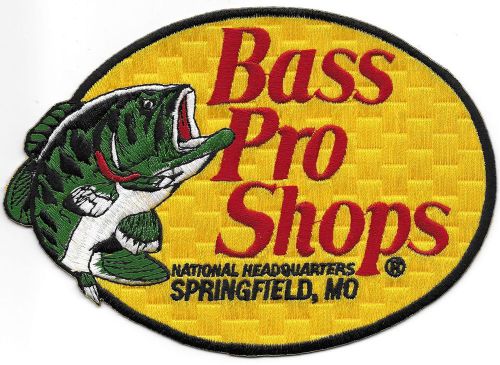 Bass pro fishing patch large 7-1/2 inches long size new iron-on