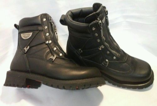 Milwaukee throttle womens size 8 motorcycle boots black leather worn once!!!!