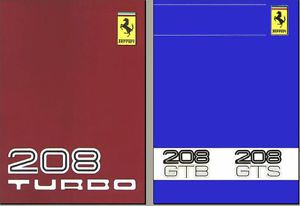 Ferrari 208 gtb/gts/turbo technical owners manual&#039;s