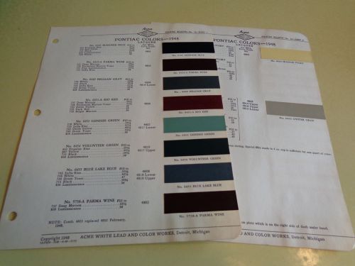 1948 pontiac acme color chip paint sample