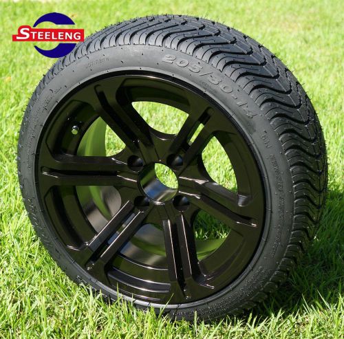 Golf cart 14&#034; reaper wheels and 205/30-14 dot low profile tires (set of 4)