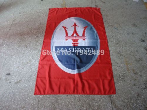 Maserati 3x5  red banner flag man cave sports car racing!!!