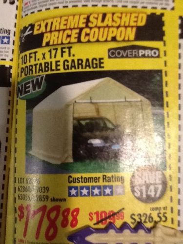 Portable garage car port 10x17 ft car atv utv car  storage boat coupon only save