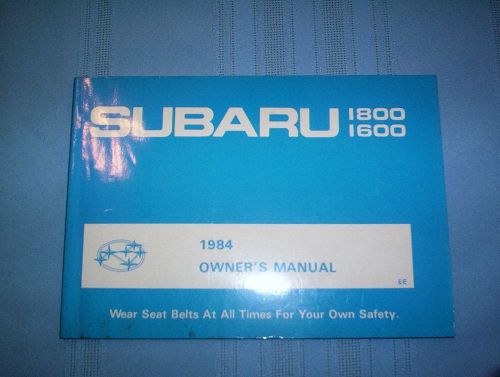 Subaru owners manual 1984