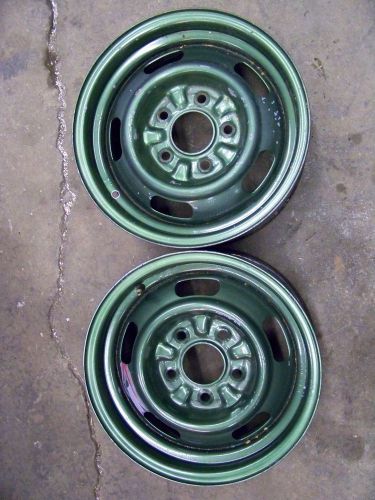 14&#034; chevy camaro rallye wheels pair 14x6 z/28 rs chevelle el camino yenko