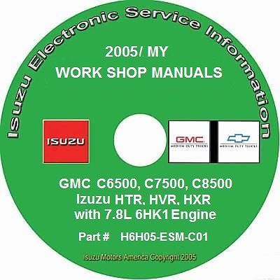 2005 gmc c6500 c7500 c8500, isuzu htr hvr hxr 7.8l 6hk1 diesel repair manual
